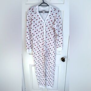 Victoria's Secret White and Red Floral Onesie